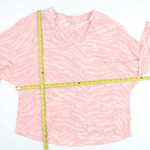 F&F Women’s Pink Animal Print Viscose Tunic Blouse UK 16