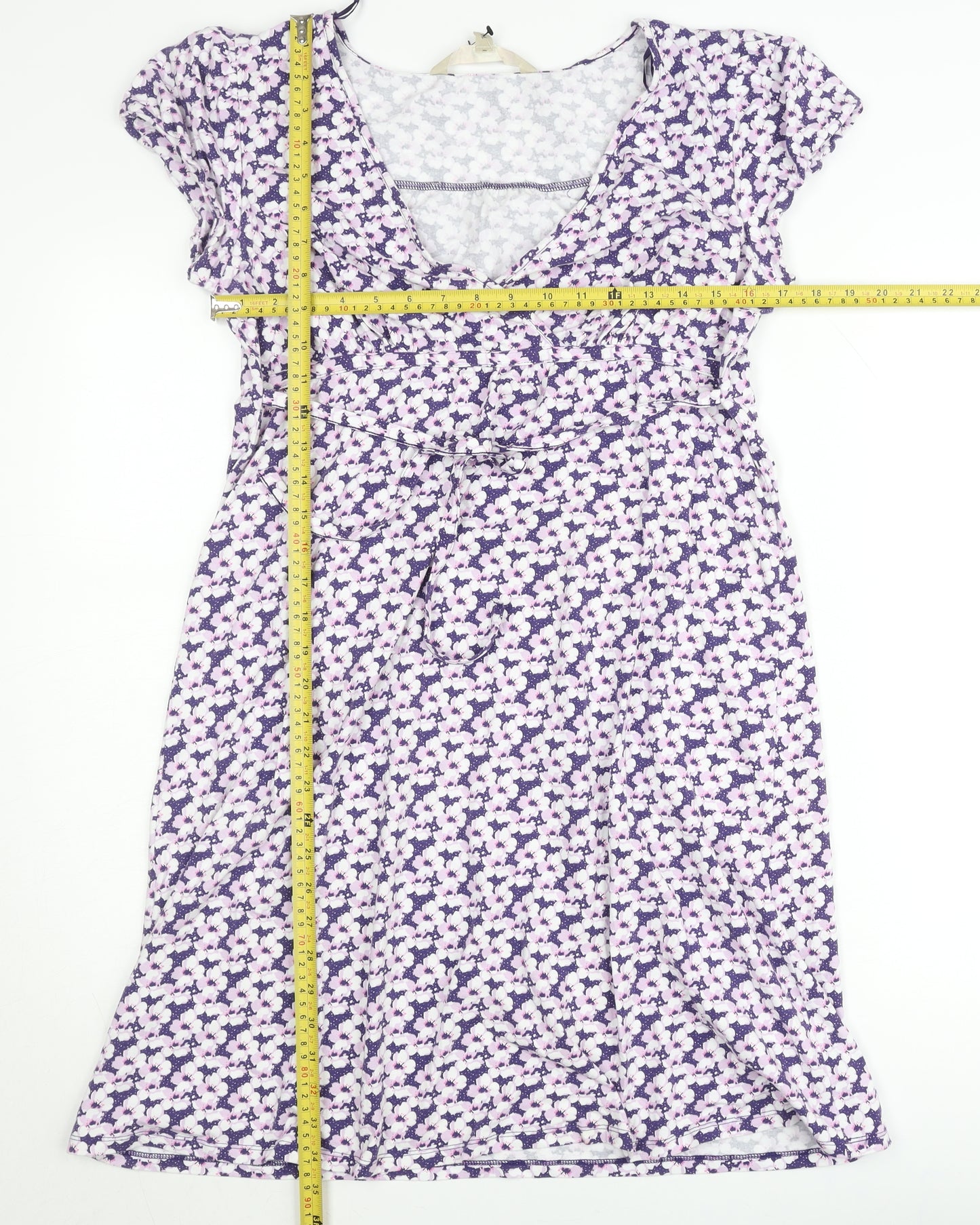 Mandalay Women’s Purple Floral Wrap Dress Size 14 Cotton Blend