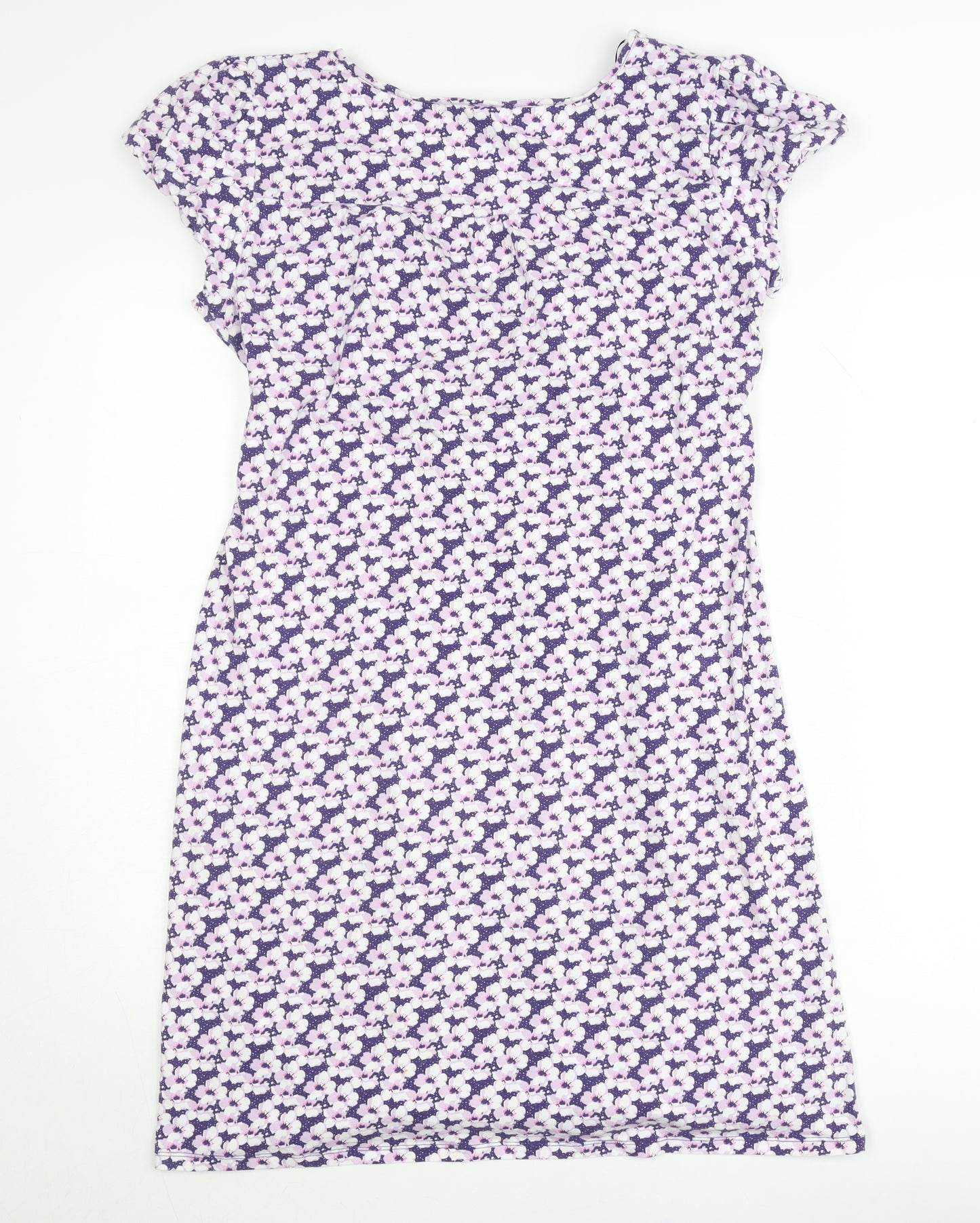 Mandalay Women’s Purple Floral Wrap Dress Size 14 Cotton Blend