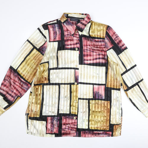 Your Sense Women’s Multicoloured Geometric Button-Up Shirt Size 18