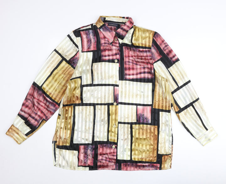Your Sense Women’s Multicoloured Geometric Button-Up Shirt Size 18