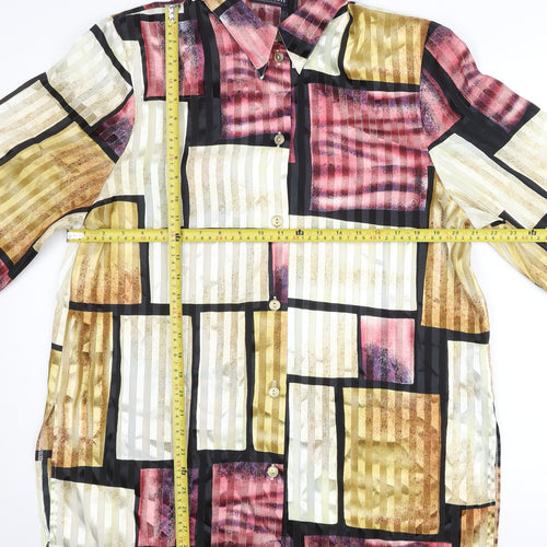 Your Sense Women’s Multicoloured Geometric Button-Up Shirt Size 18
