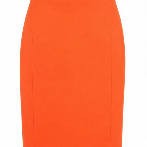 Topshop Women Orange UK 8 Pencil Skirt High Waist Stretch Zip