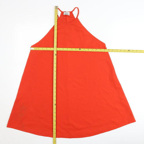 Zara Women Red Halter Camisole Tank Top S Cotton Blend Summer