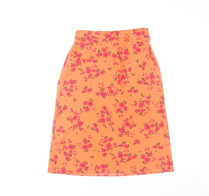 Dannii Minogue Petites Women’s Orange Floral Knee Length Pencil Skirt Size 8