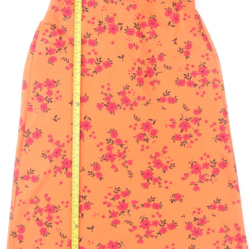 Dannii Minogue Petites Women’s Orange Floral Knee Length Pencil Skirt Size 8
