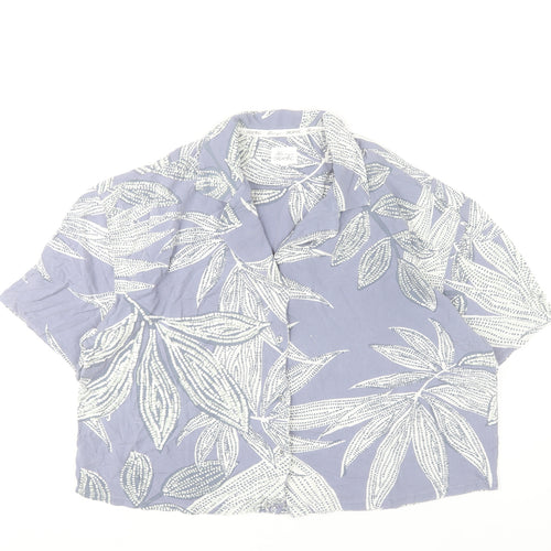 Tu Women’s Purple Floral Pyjama Shirt Top Size 12 Viscose