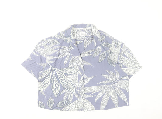 Tu Women’s Purple Floral Pyjama Shirt Top Size 12 Viscose