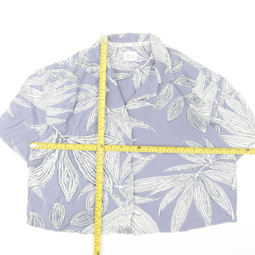 Tu Women’s Purple Floral Pyjama Shirt Top Size 12 Viscose