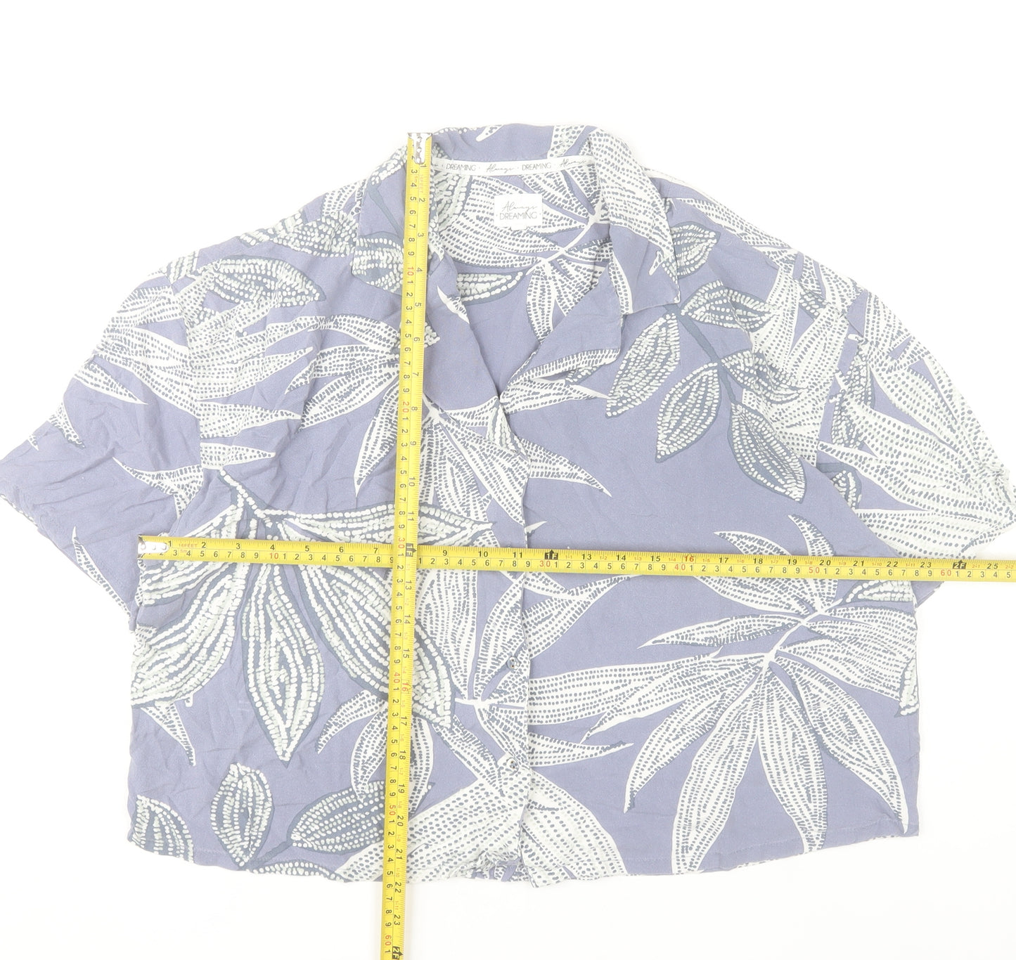 Tu Women’s Purple Floral Pyjama Shirt Top Size 12 Viscose