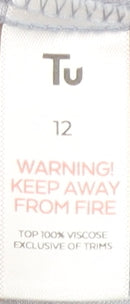 Tu Women’s Purple Floral Pyjama Shirt Top Size 12 Viscose