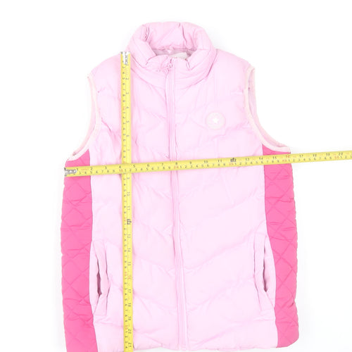 Threadgirls Girls Pink Puffer Gilet Vest 9-10 Years Quilted Waistcoat