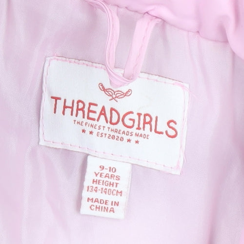 Threadgirls Girls Pink Puffer Gilet Vest 9-10 Years Quilted Waistcoat