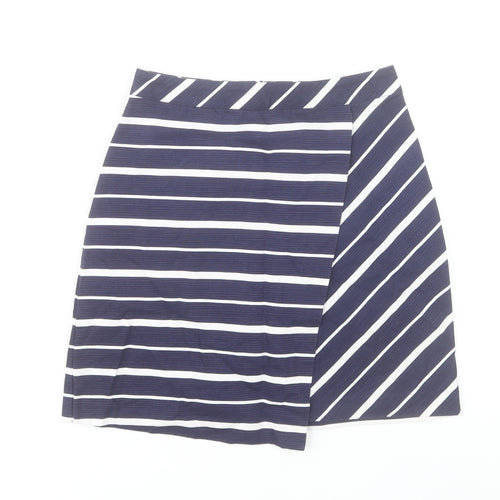 Warehouse Women’s Blue Striped Cotton Pencil Skirt Size 6