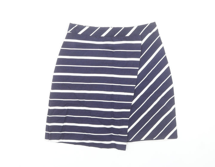 Warehouse Women’s Blue Striped Cotton Pencil Skirt Size 6