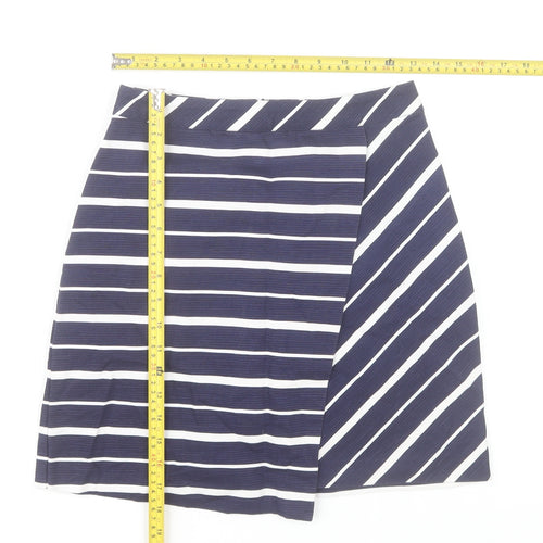 Warehouse Women’s Blue Striped Cotton Pencil Skirt Size 6