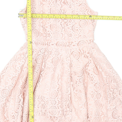 Sequin Hearts Girls Pink Lace Fit & Flare Party Dress Size 16 Years