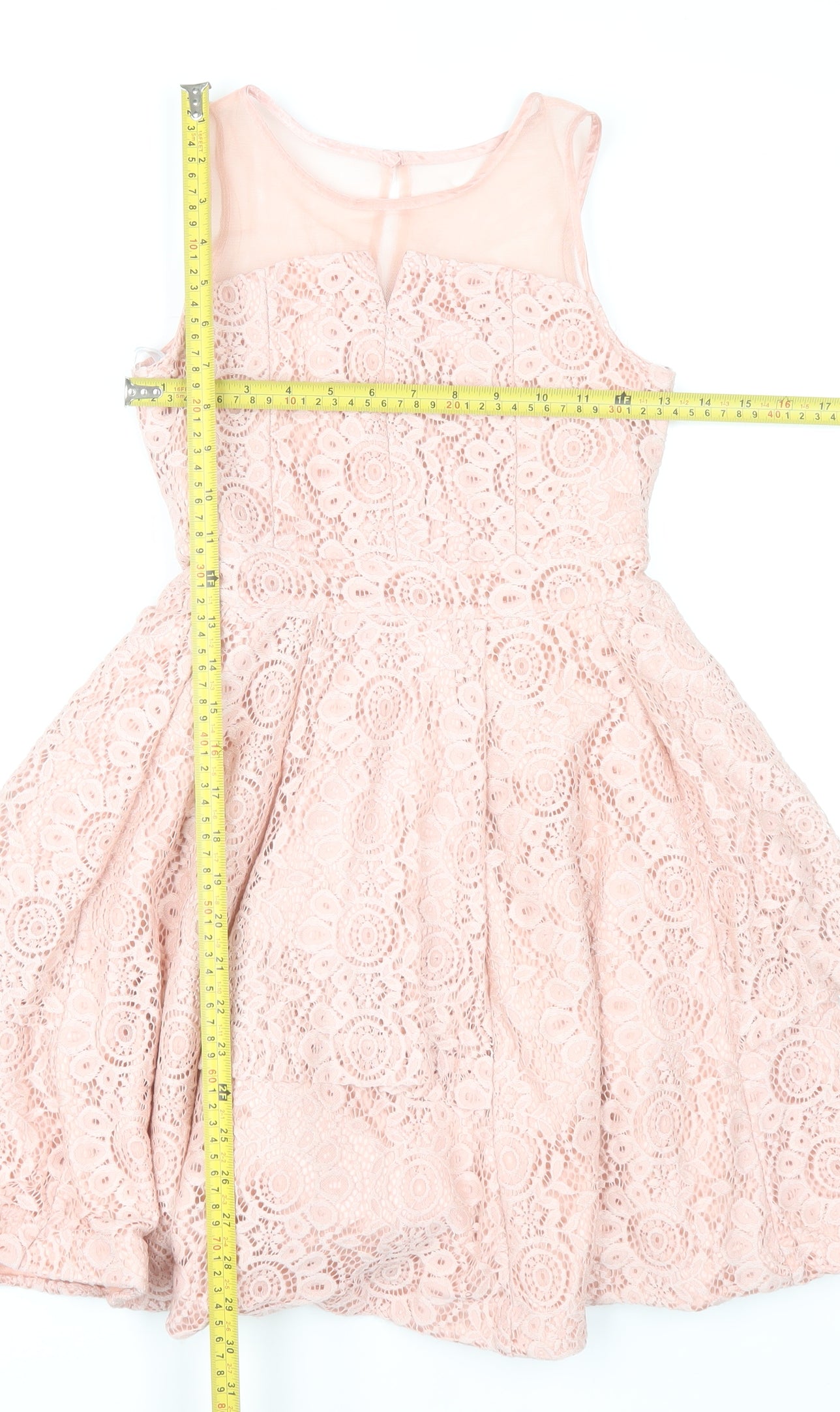 Sequin Hearts Girls Pink Lace Fit & Flare Party Dress Size 16 Years