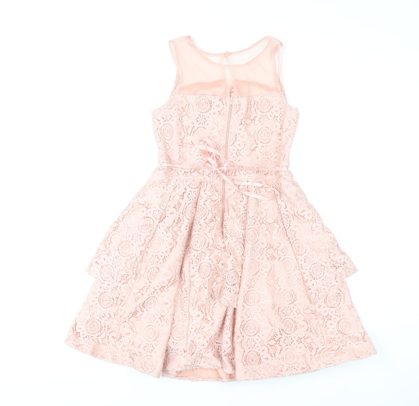 Sequin Hearts Girls Pink Lace Fit & Flare Party Dress Size 16 Years