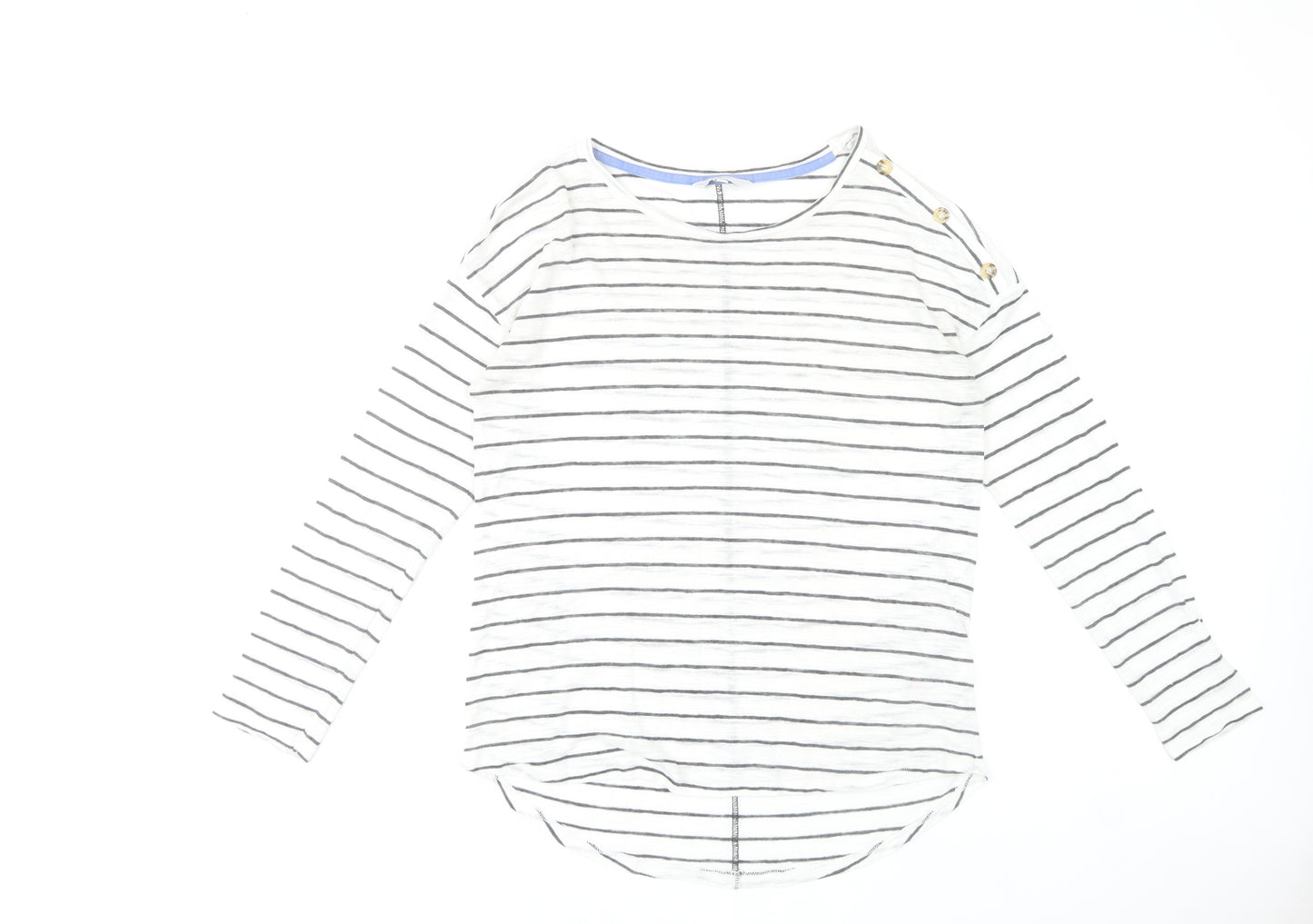 Next Women’s White Striped Boat Neck Long Sleeve T-Shirt Size 12