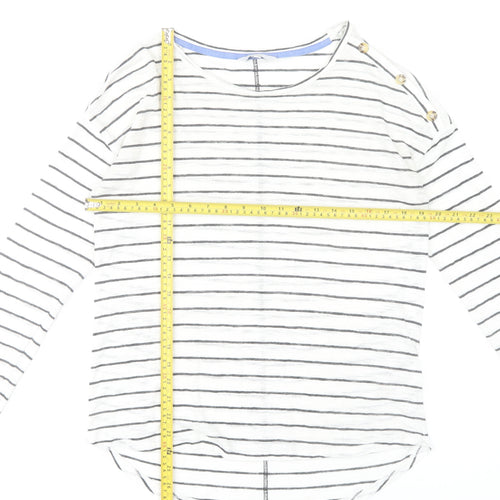 Next Women’s White Striped Boat Neck Long Sleeve T-Shirt Size 12