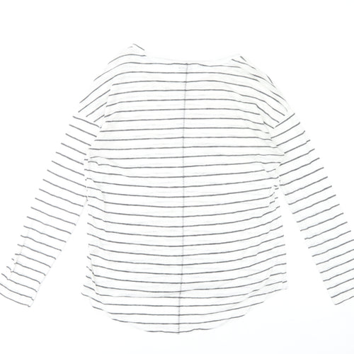 Next Women’s White Striped Boat Neck Long Sleeve T-Shirt Size 12