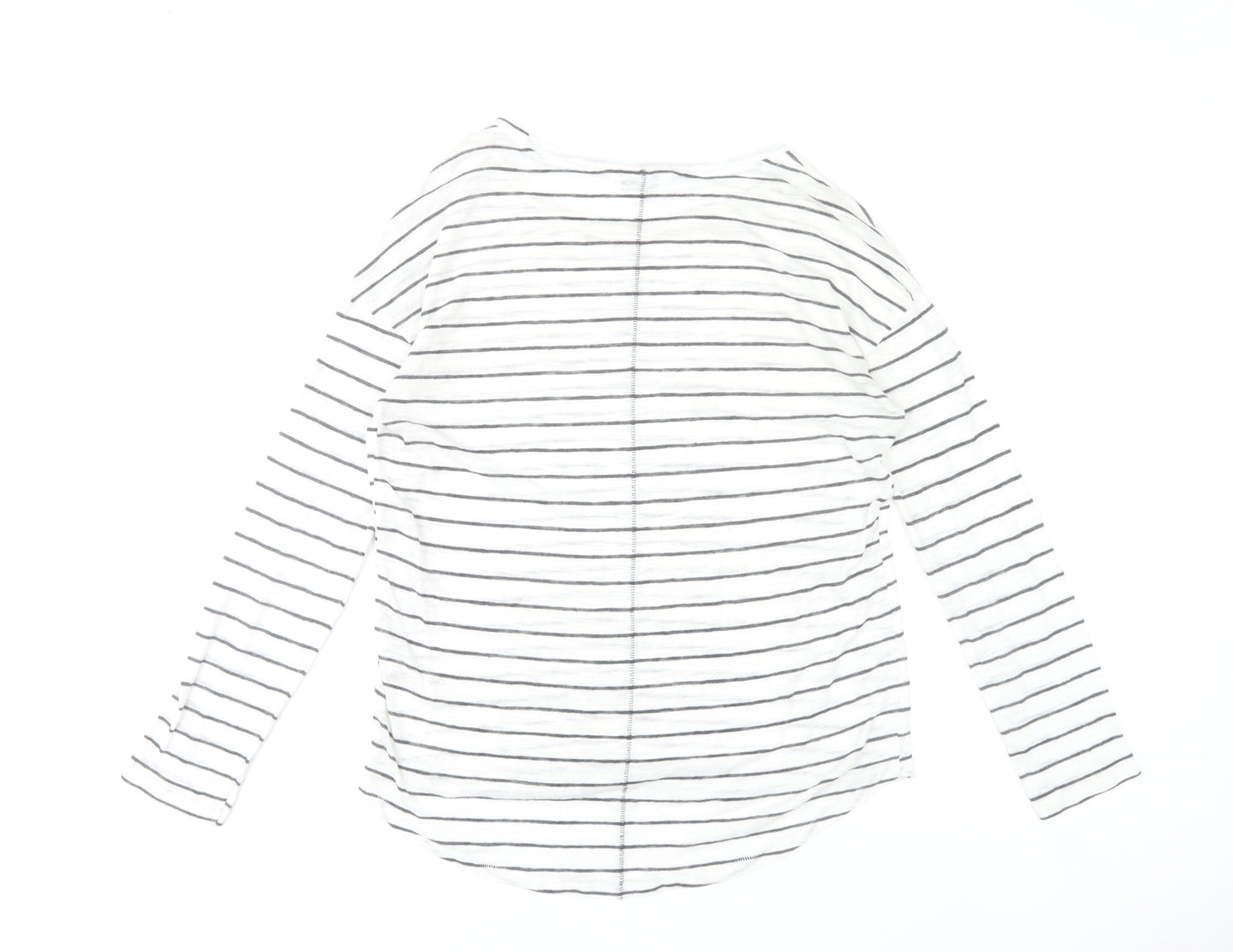 Next Women’s White Striped Boat Neck Long Sleeve T-Shirt Size 12