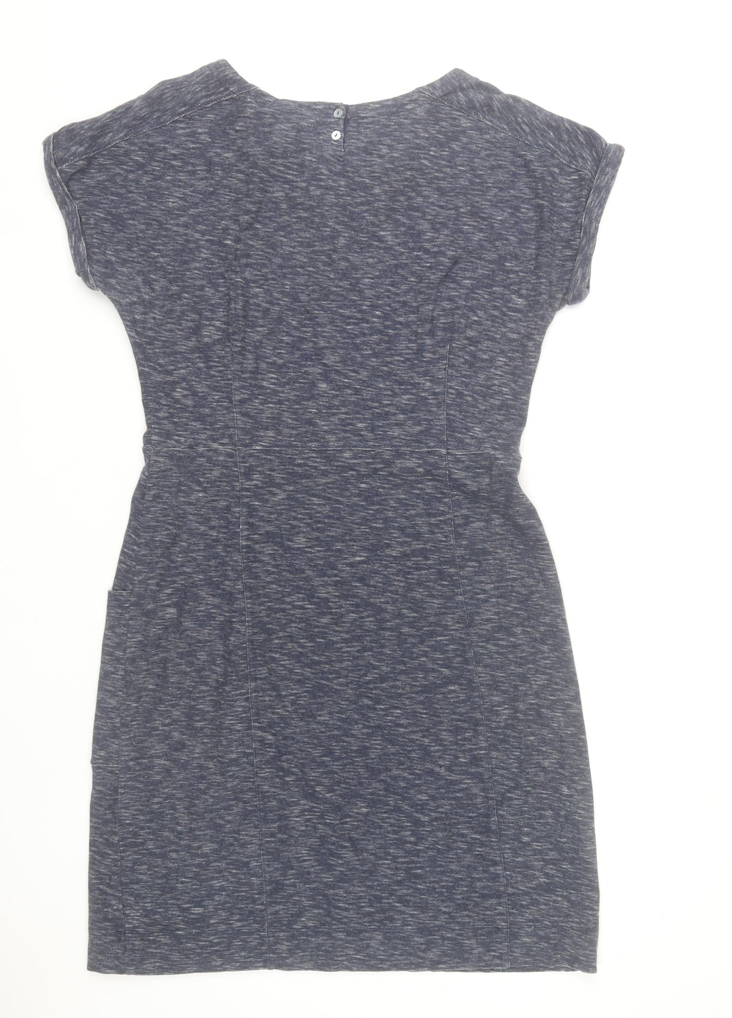 White Stuff Women’s Blue Cotton Shift Dress Size 14 Short Sleeve