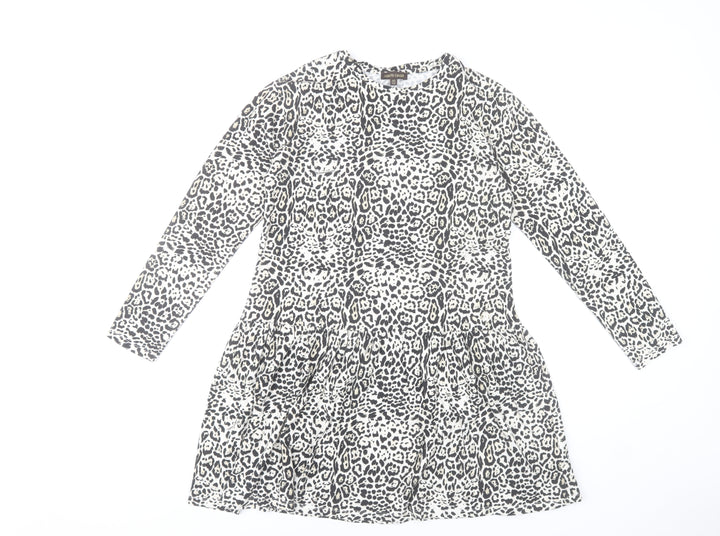 Roberto Cavalli Women’s XS Animal Print Shift Dress Long Sleeve