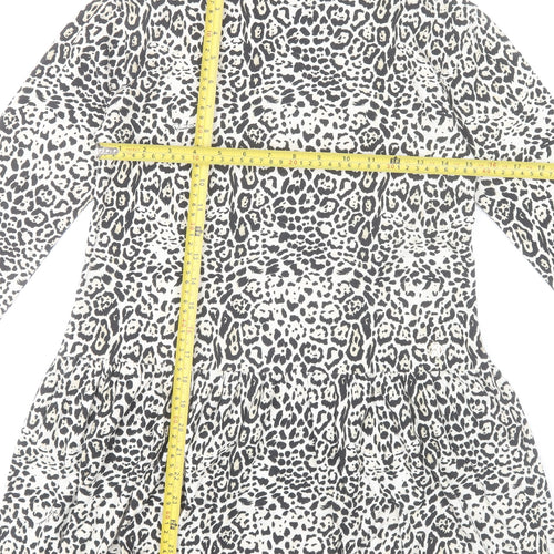 Roberto Cavalli Women’s XS Animal Print Shift Dress Long Sleeve