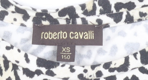 Roberto Cavalli Women’s XS Animal Print Shift Dress Long Sleeve
