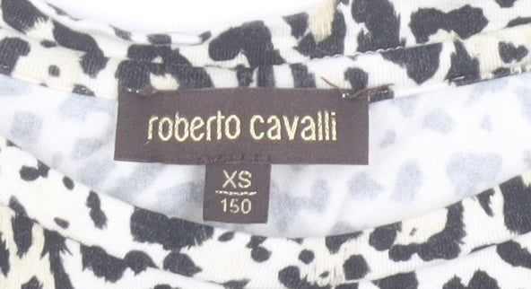 Roberto Cavalli Women’s XS Animal Print Shift Dress Long Sleeve