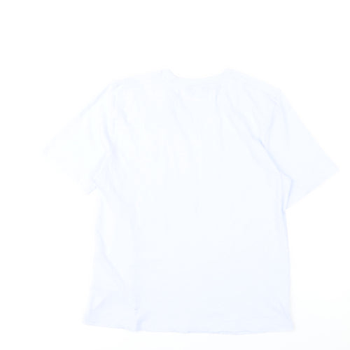 Marks and Spencer Womens Pale Blue T-Shirt Size 10 Cotton Embroidered