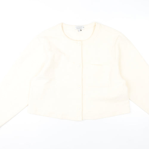 & Other Stories Women Ivory Cotton Cropped Jacket Size 14