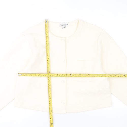& Other Stories Women Ivory Cotton Cropped Jacket Size 14