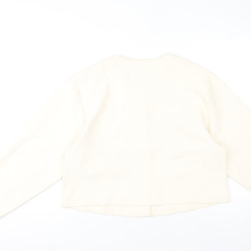 & Other Stories Women Ivory Cotton Cropped Jacket Size 14