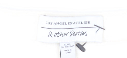 & Other Stories Women Ivory Cotton Cropped Jacket Size 14