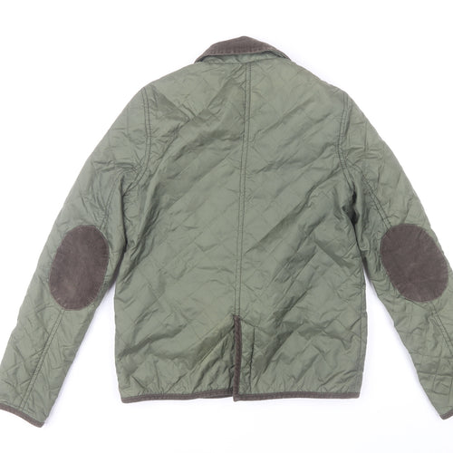 Topshop Women’s Green Quilted Jacket UK 8 Casual Outdoor