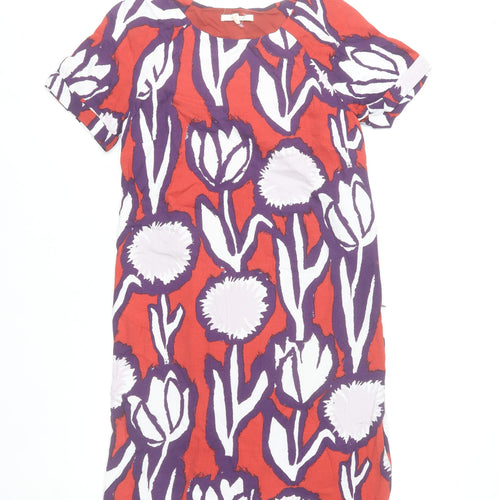 White Stuff Women’s Red Purple Floral Shift Dress Size 8