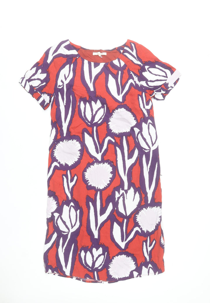 White Stuff Women’s Red Purple Floral Shift Dress Size 8
