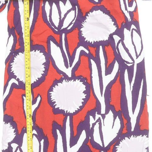 White Stuff Women’s Red Purple Floral Shift Dress Size 8