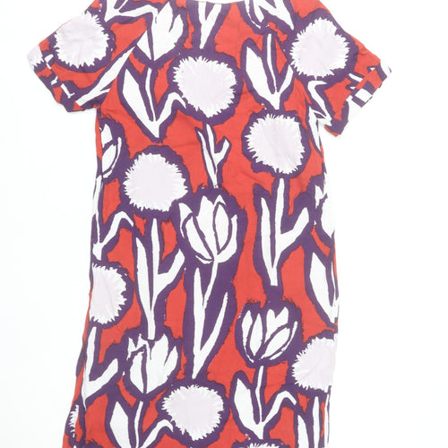 White Stuff Women’s Red Purple Floral Shift Dress Size 8