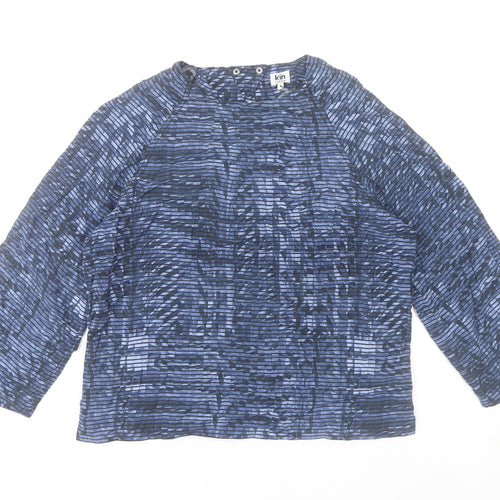 Kin by John Lewis Women’s Blue Striped Viscose Blouse Size 8
