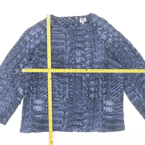 Kin by John Lewis Women’s Blue Striped Viscose Blouse Size 8