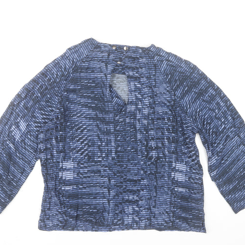 Kin by John Lewis Women’s Blue Striped Viscose Blouse Size 8