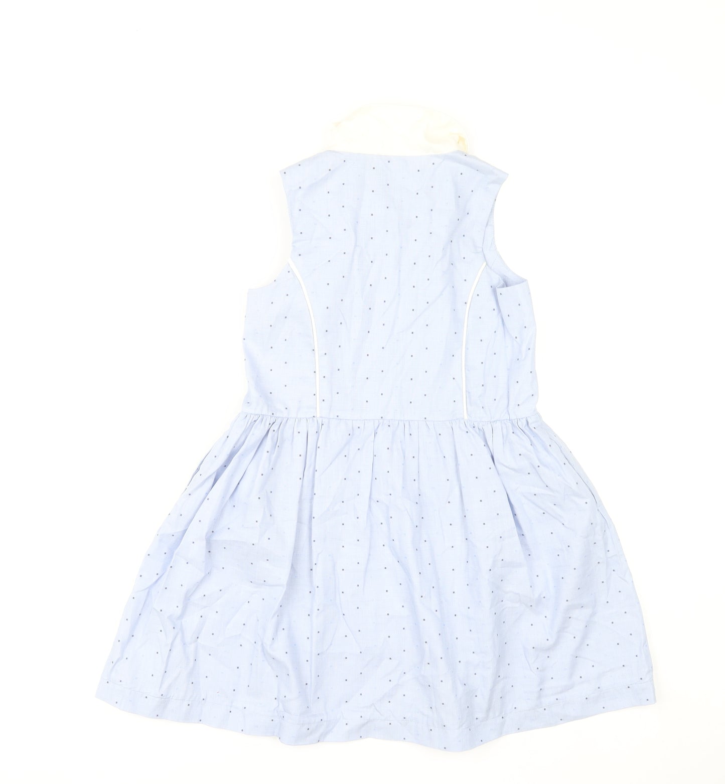Jessie and James Girls Blue Cotton Polka Dot Shirt Dress 10 Years