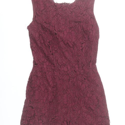 Next Women Red Lace Sleeveless Playsuit Size 10 Party Cocktail