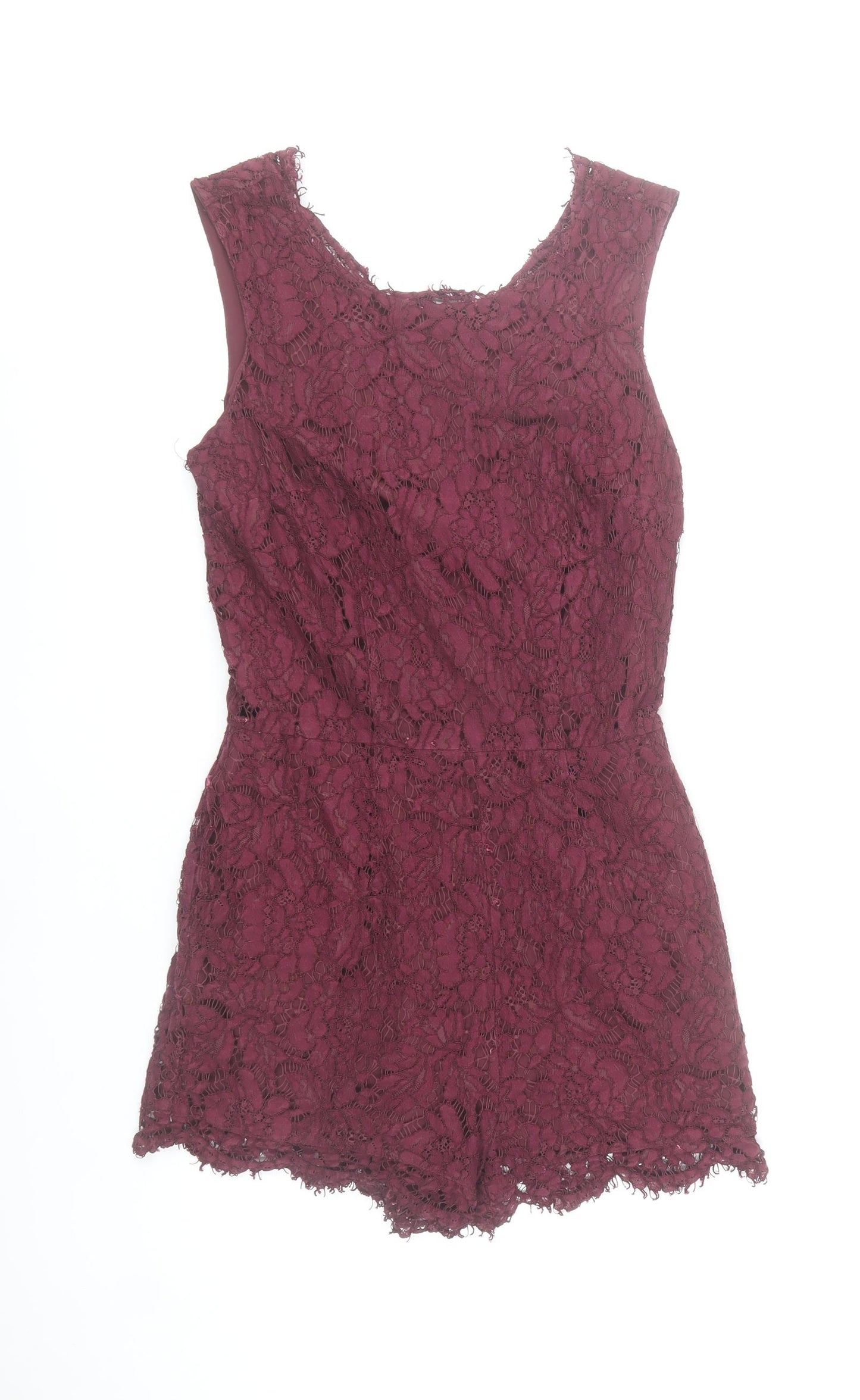Next Women Red Lace Sleeveless Playsuit Size 10 Party Cocktail