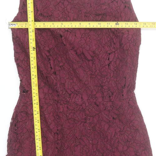 Next Women Red Lace Sleeveless Playsuit Size 10 Party Cocktail