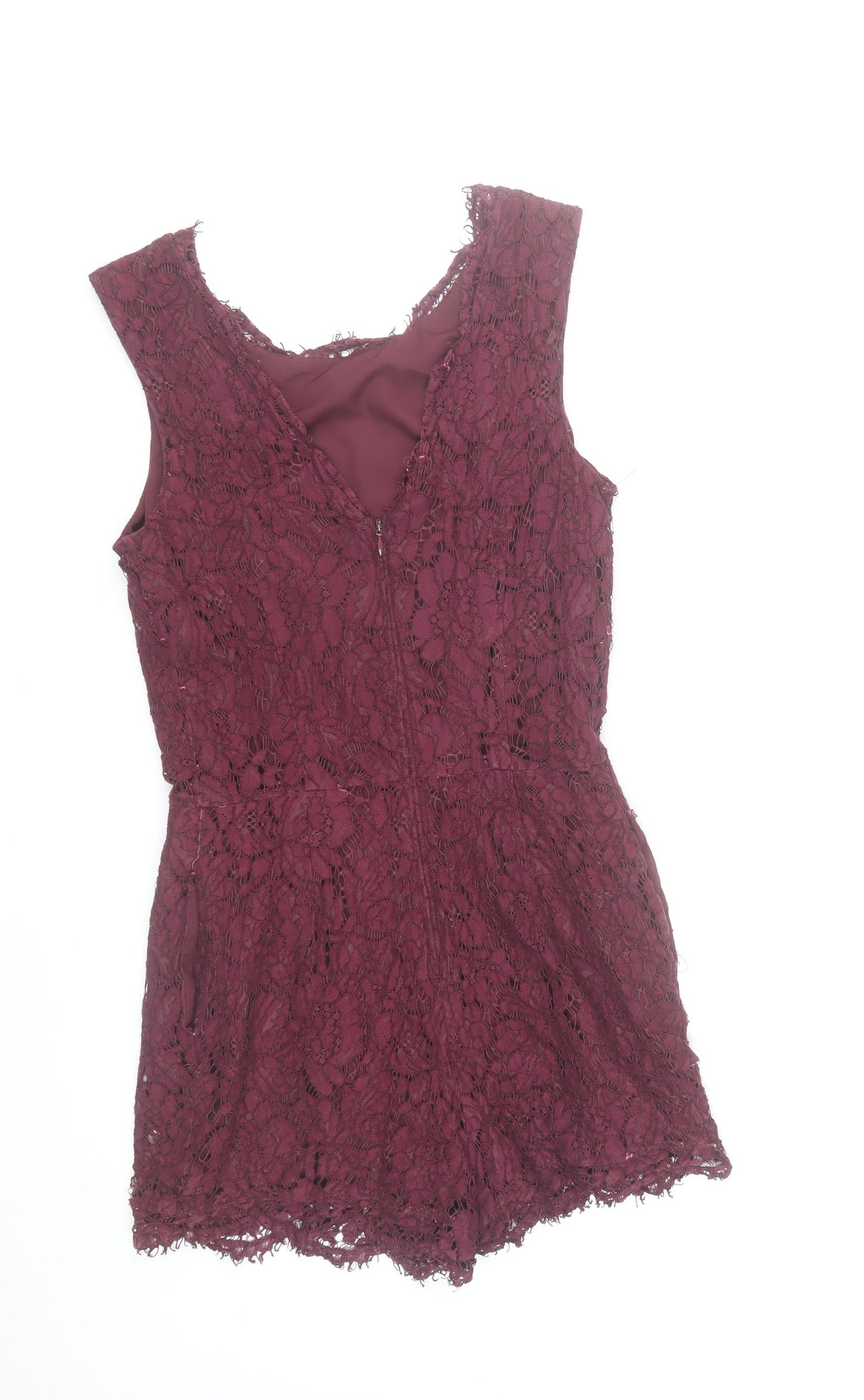 Next Women Red Lace Sleeveless Playsuit Size 10 Party Cocktail
